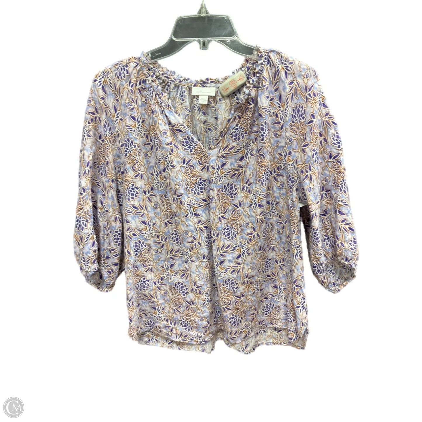 Top 3/4 Sleeve By J. Jill In Purple, Size: S