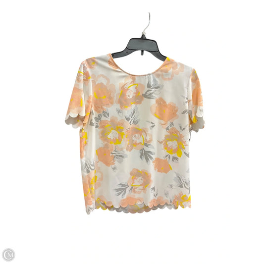 Top Short Sleeve By Banana Republic In Cream & Pink, Size: M