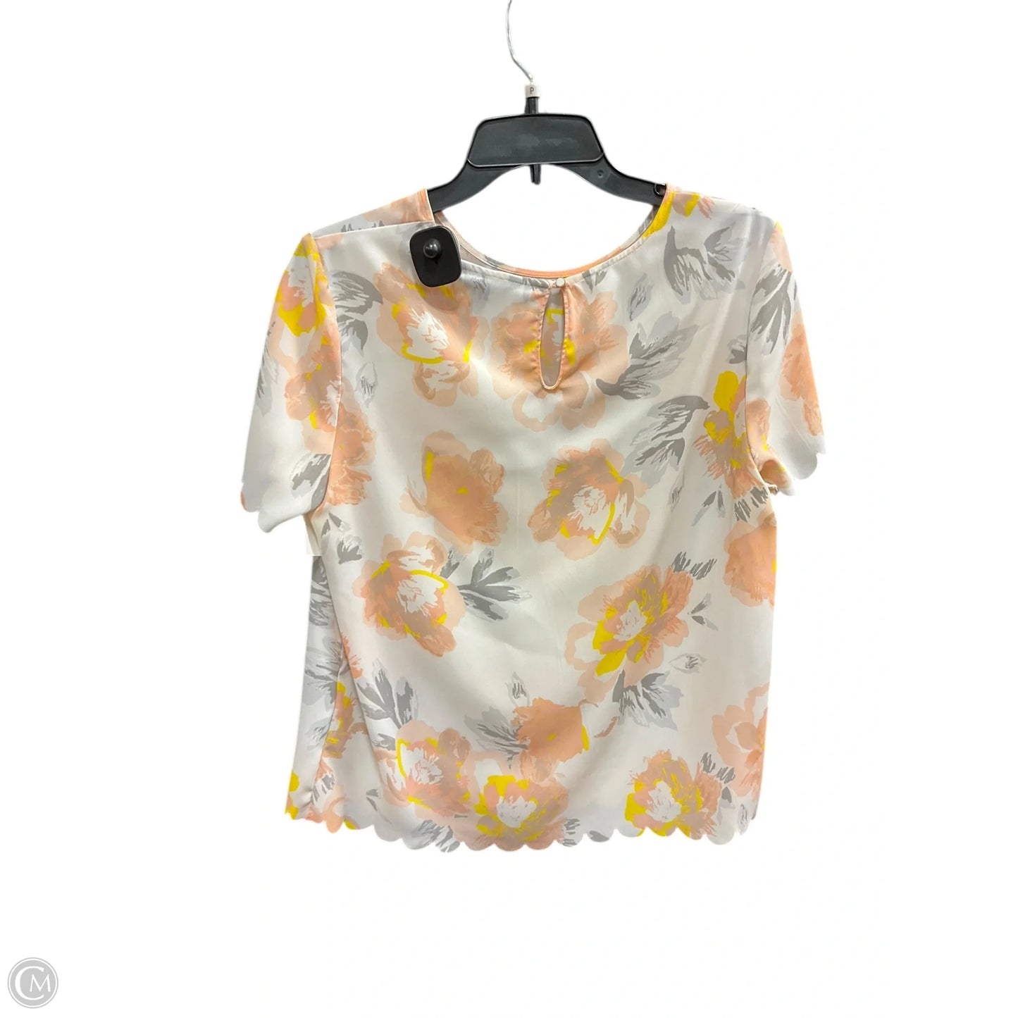 Top Short Sleeve By Banana Republic In Cream & Pink, Size: M