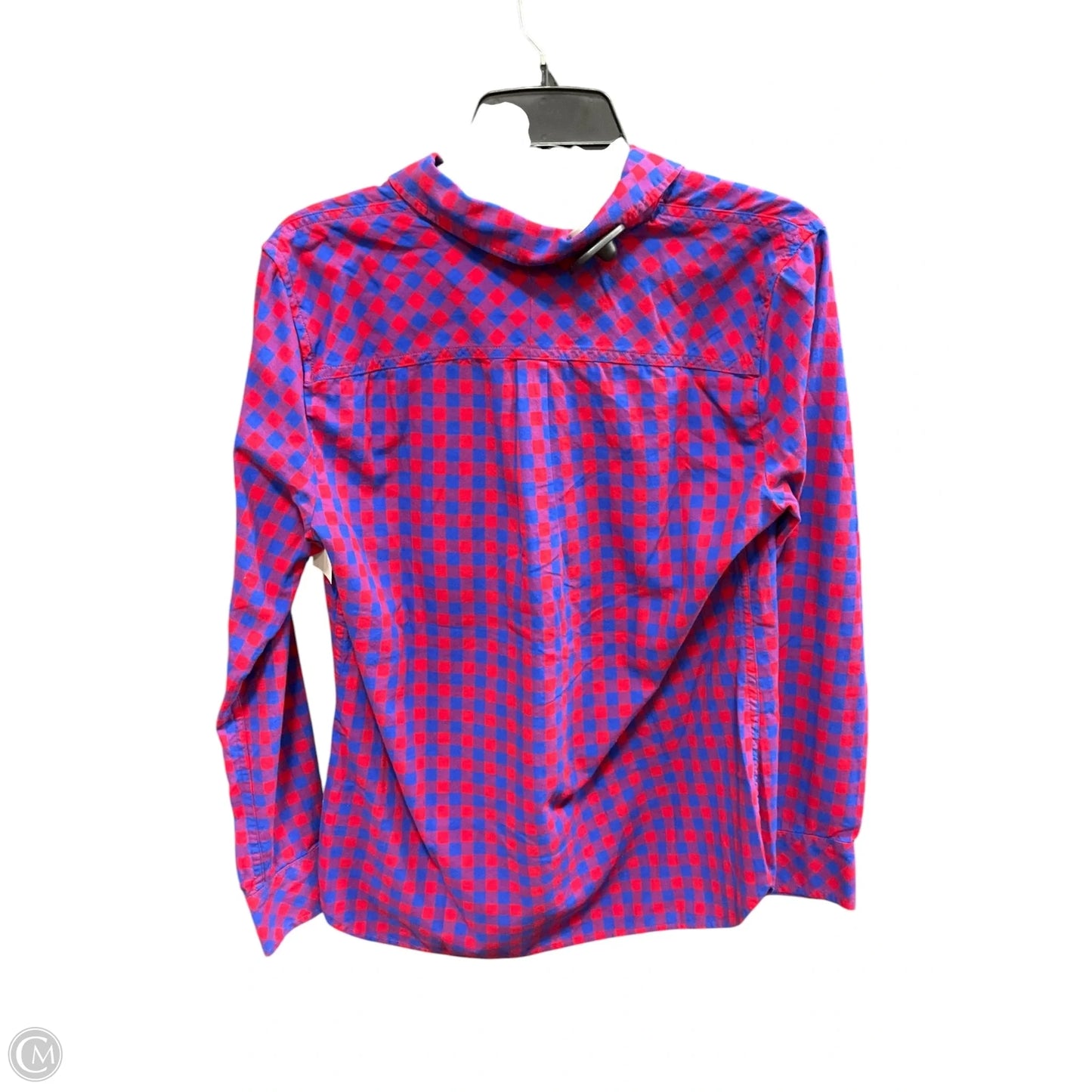 Blouse Long Sleeve By Talbots In Blue & Red, Size: M