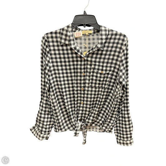 Blouse Long Sleeve By Love Notes In Black & White, Size: M