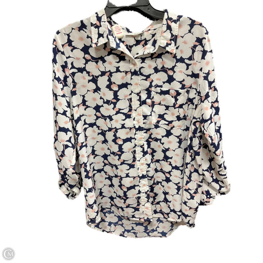 Blouse Long Sleeve By Skies Are Blue In Floral Print, Size: Xl