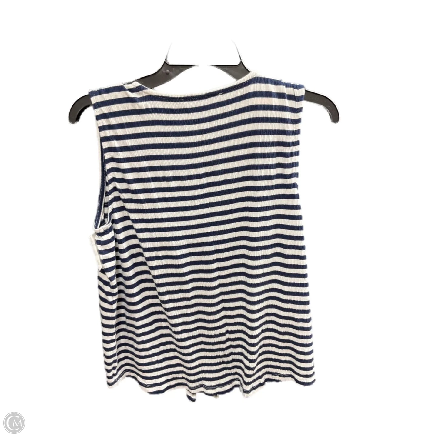 Top Sleeveless By Loft In Blue & White, Size: S