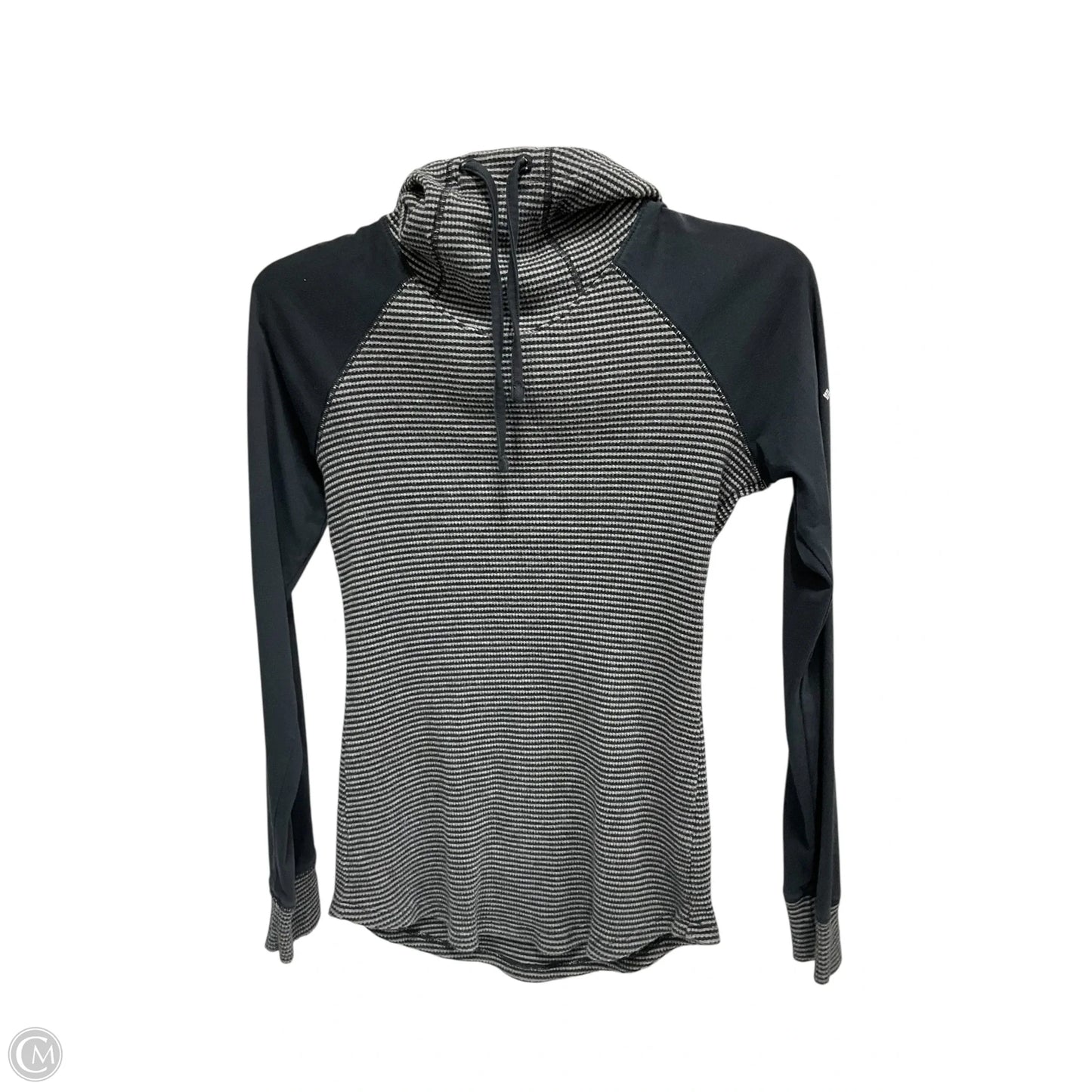Athletic Sweatshirt Hoodie By Columbia In Black & Grey, Size: M