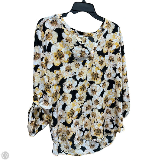 Top 3/4 Sleeve By Maurices In Black & Yellow, Size: Xl