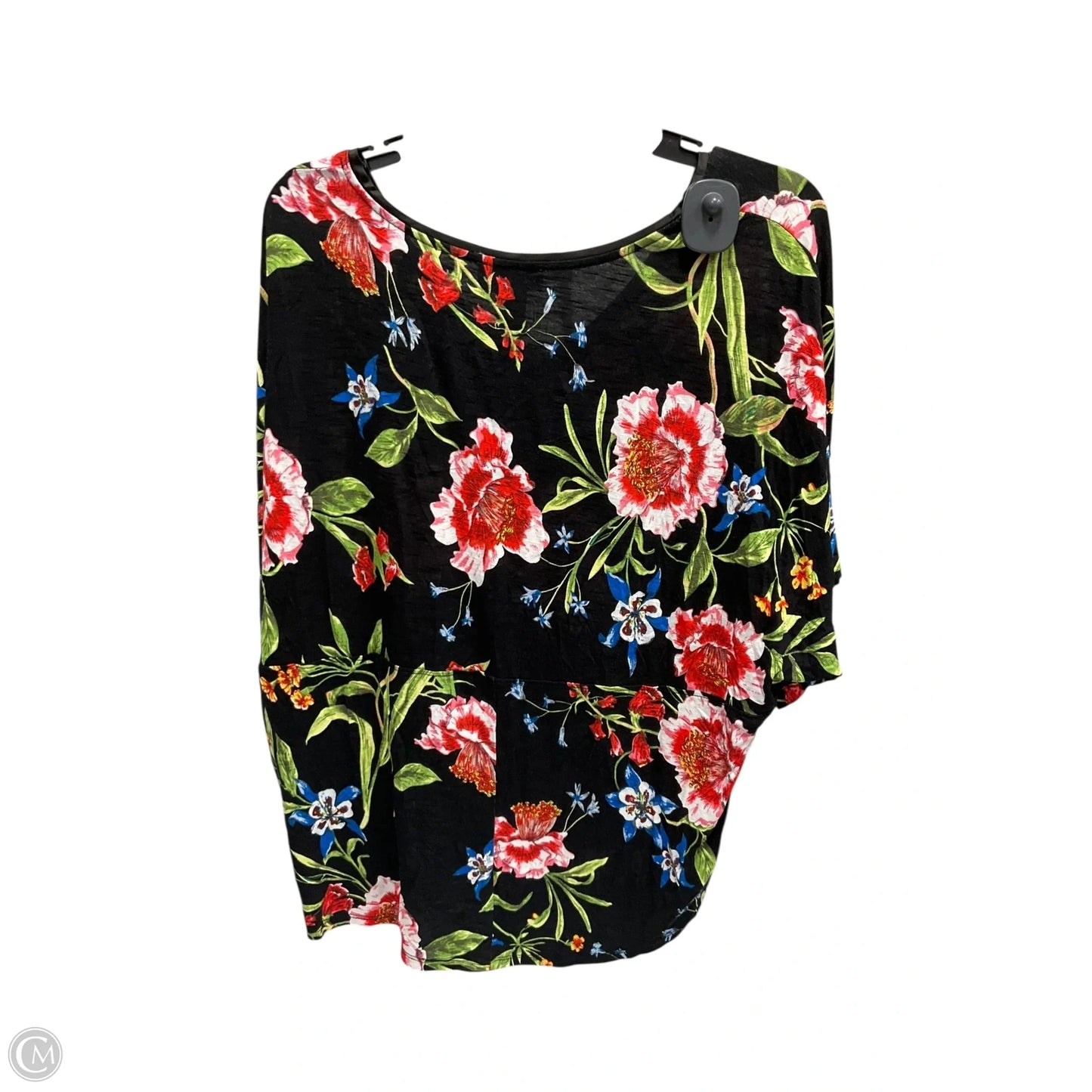 Top Short Sleeve By Carmen By Carmen Marc Valvo In Floral Print, Size: Xl