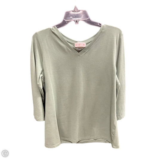 Top Long Sleeve By Denim And Company In Green, Size: S