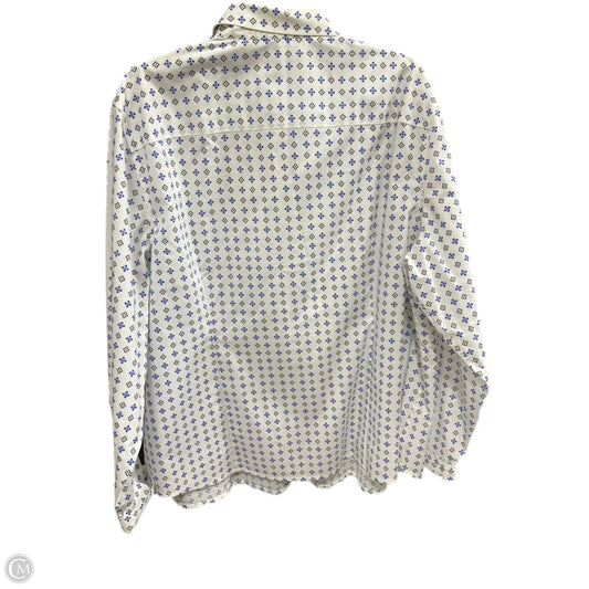 Blouse Long Sleeve By Jones New York In Blue & White, Size: 3x
