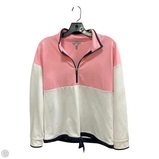 Athletic Jacket By Talbots In Pink & White, Size: Xs
