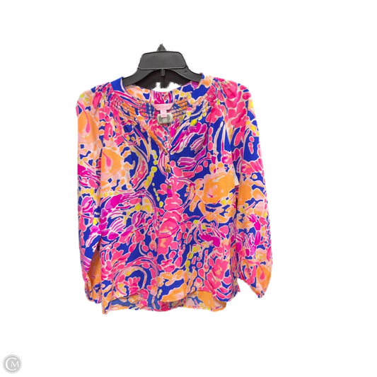Top Long Sleeve Designer By Lilly Pulitzer In Orange & Pink, Size: Xs