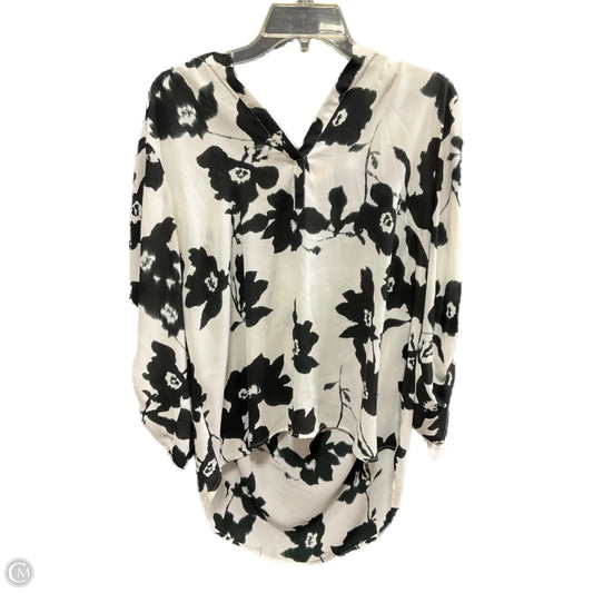 Top Long Sleeve By Daniel Rainn In Black & Cream, Size: Xl