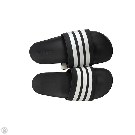 Sandals Flats By Adidas In Black & White, Size: 7