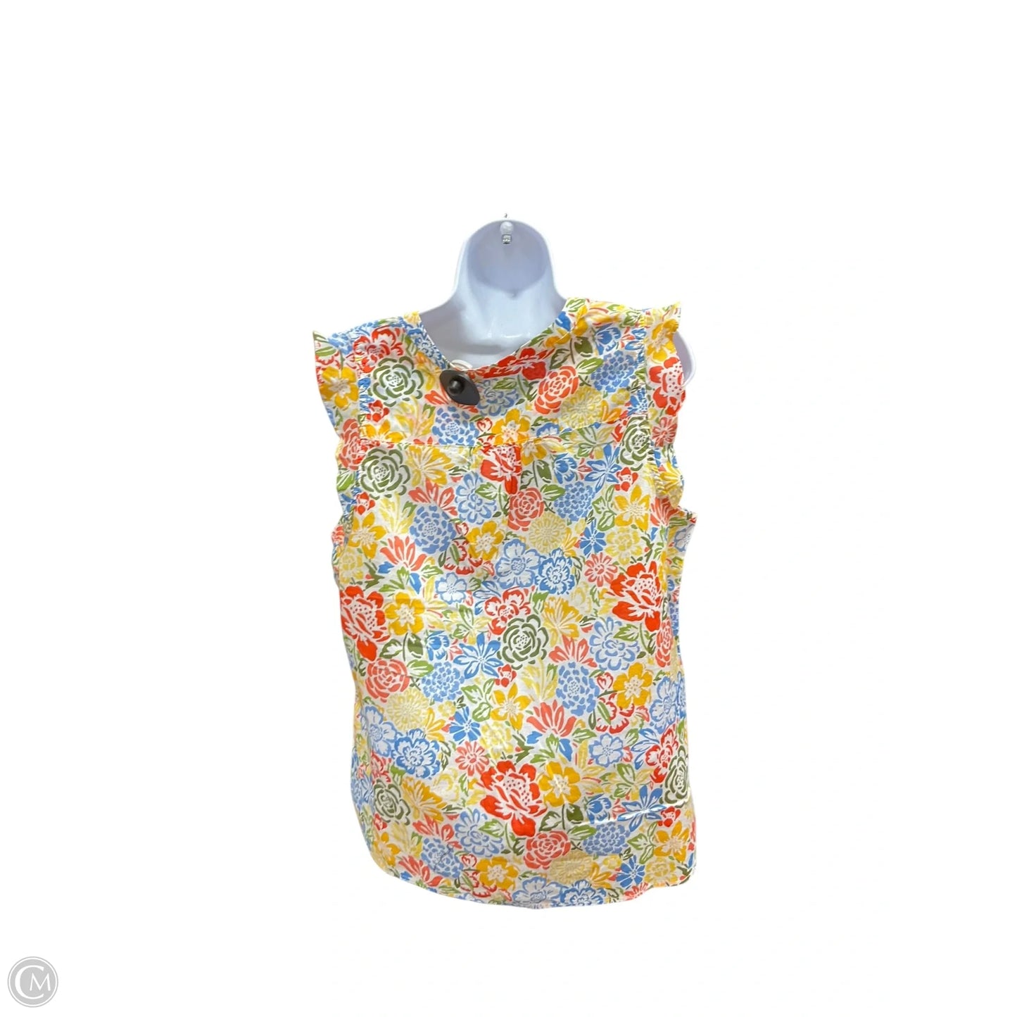 Top Sleeveless By Talbots In Orange & Yellow, Size: Xl