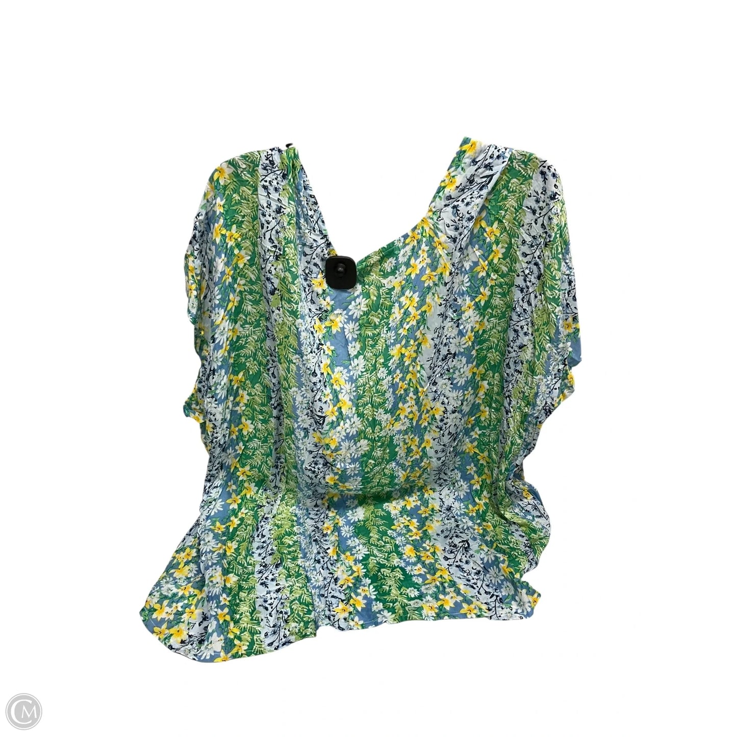 Shawl By Loft In Green & Yellow, Size: Xs