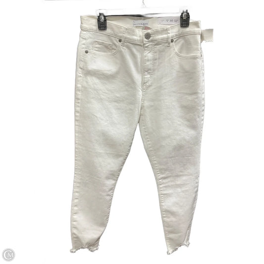 Jeans Skinny By Loft In Cream, Size: 10