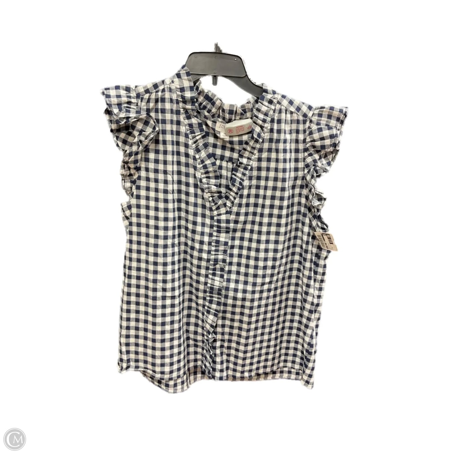 Top Short Sleeve By J. Crew In Blue & White, Size: M