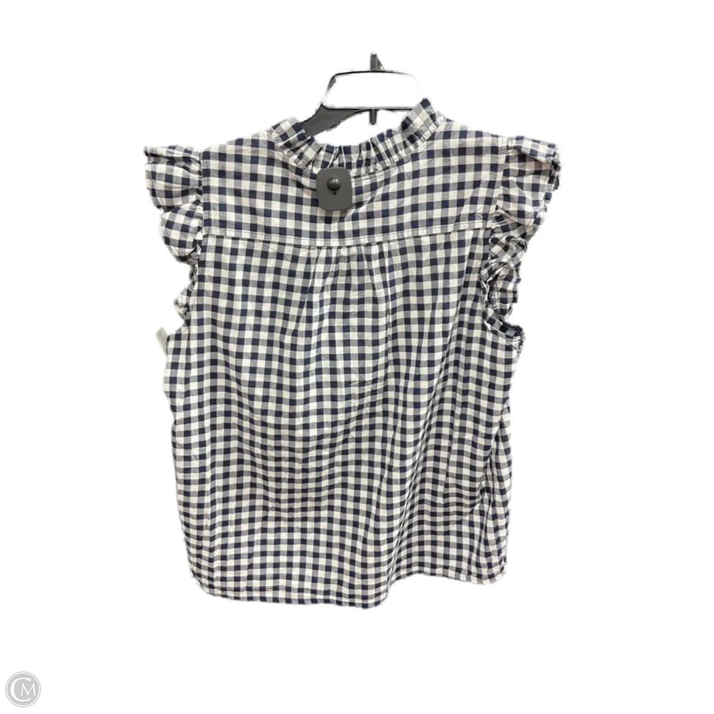 Top Short Sleeve By J. Crew In Blue & White, Size: M