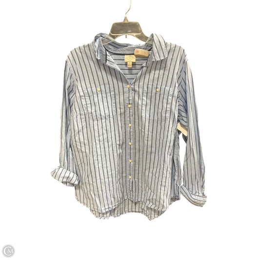 Blouse 3/4 Sleeve By St Johns Bay In Blue, Size: 1x