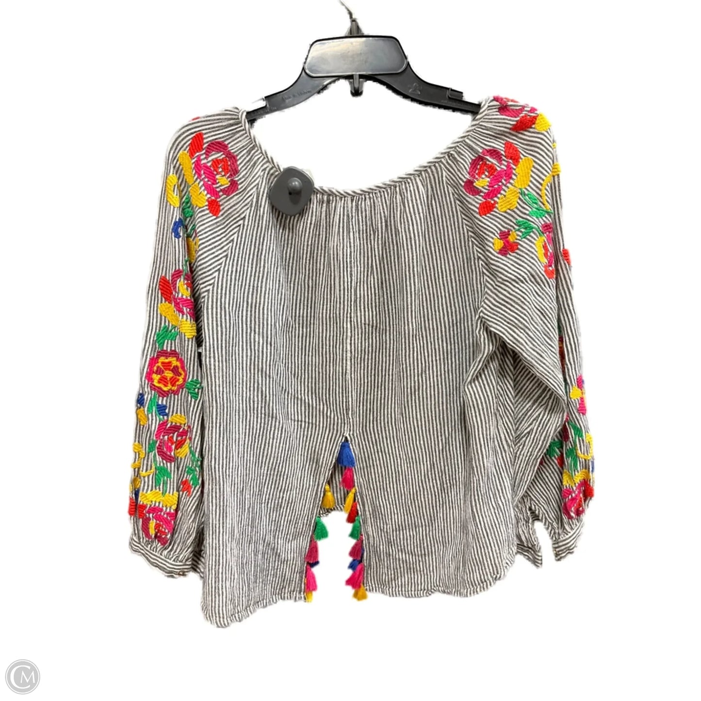 Top 3/4 Sleeve By Floreat In Floral Print, Size: S