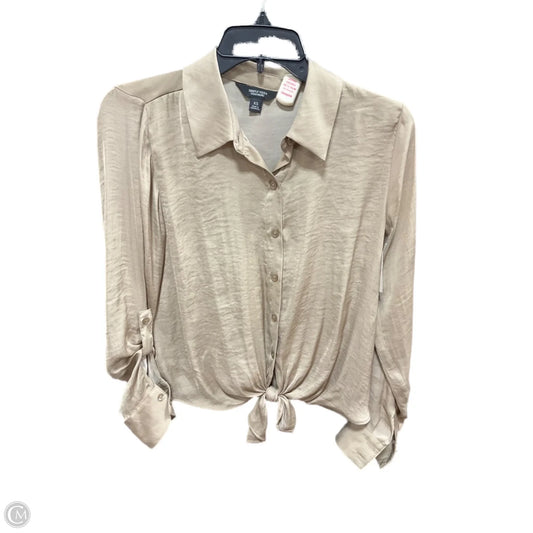 Blouse Long Sleeve By Simply Vera In Gold, Size: Xs