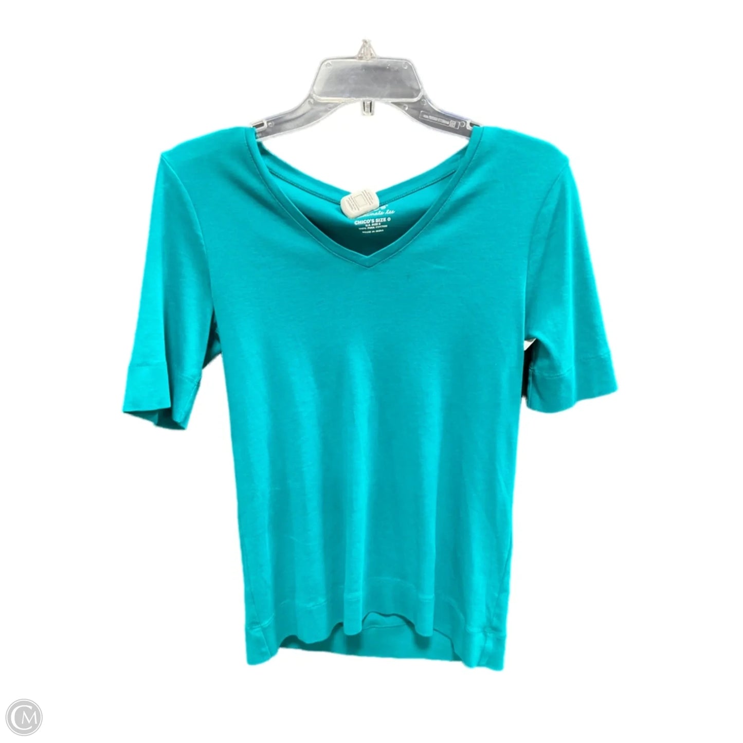 Top Short Sleeve By Chicos In Teal, Size: S