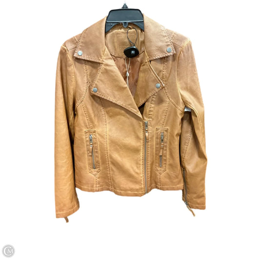 Jacket Moto By Max Studio In Brown, Size: S