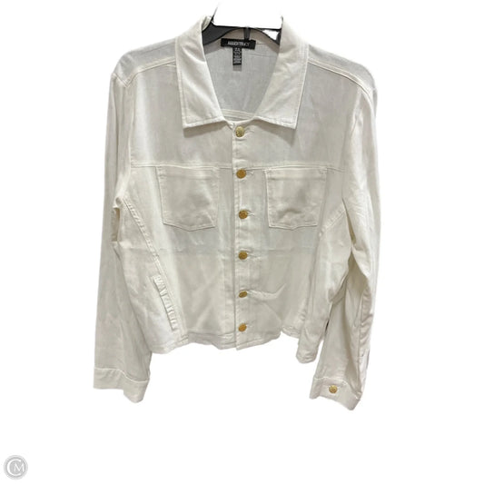 Jacket Shirt By Ellen Tracy In Cream, Size: Xl