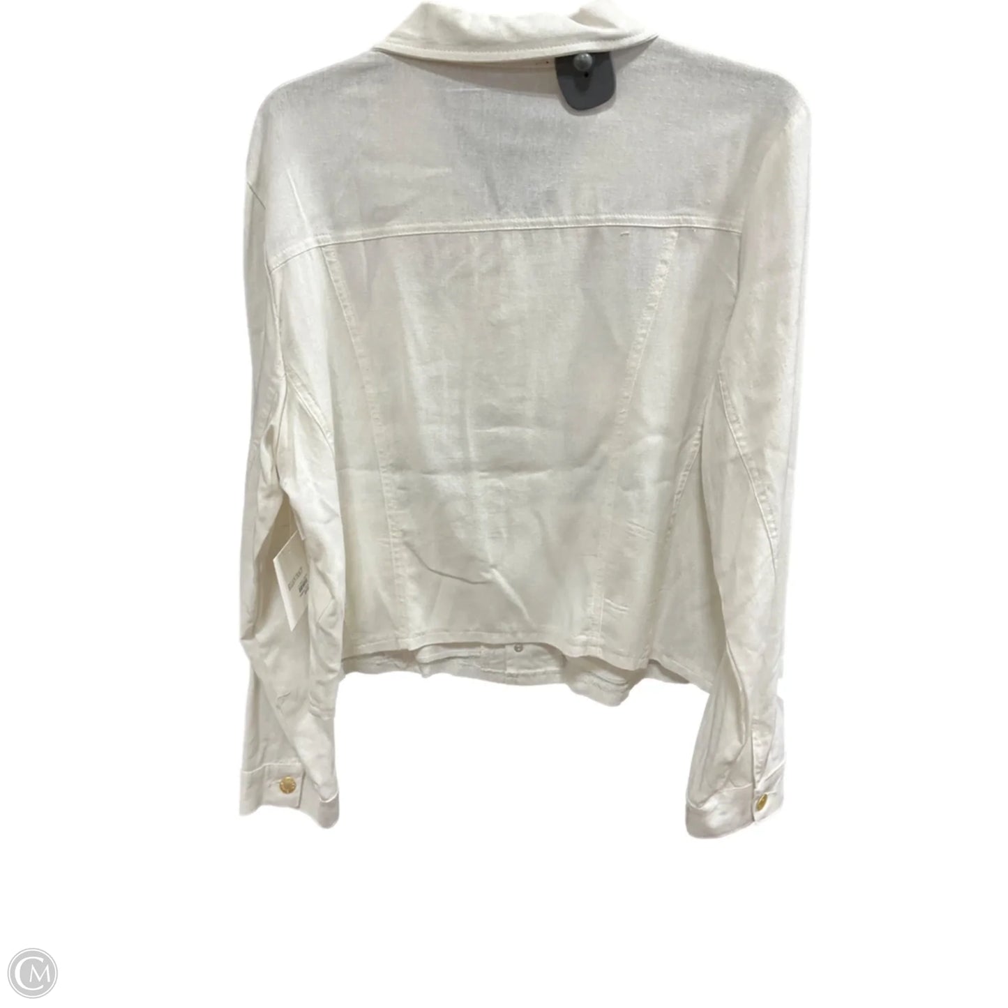 Jacket Shirt By Ellen Tracy In Cream, Size: Xl