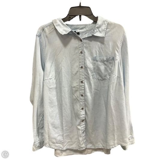 Blouse Long Sleeve By Torrid In Blue, Size: 1x