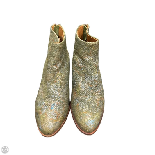 Boots Ankle Heels By Seychelles In Gold & Green, Size: 8