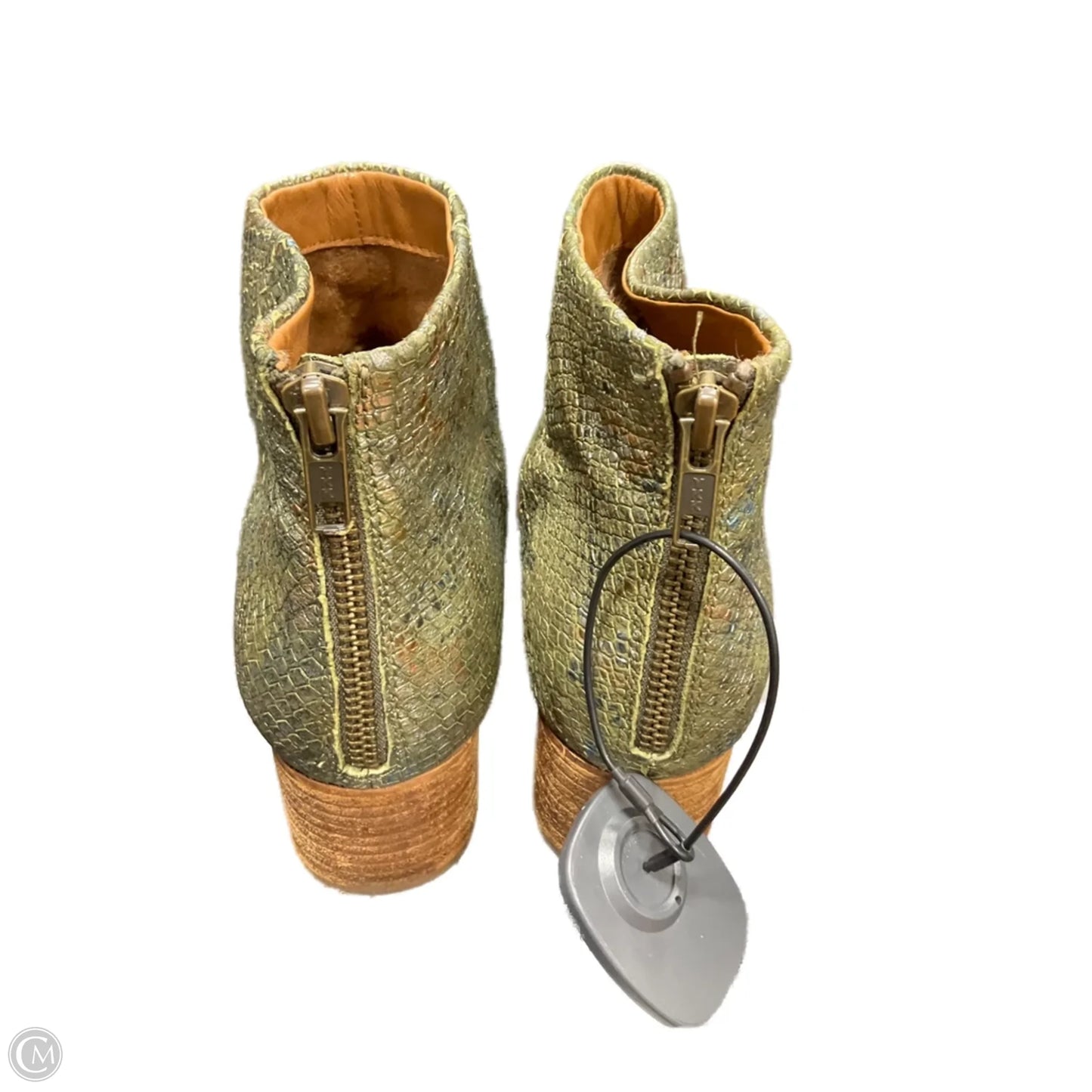 Boots Ankle Heels By Seychelles In Gold & Green, Size: 8