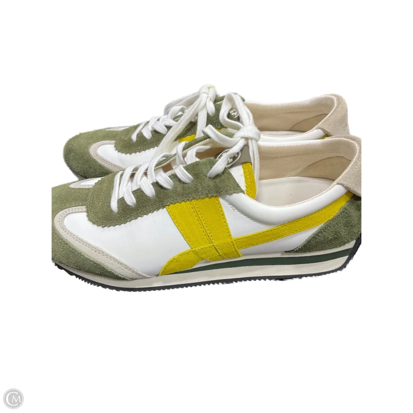 Shoes Designer By Tory Burch In Green & Yellow, Size: 9.5
