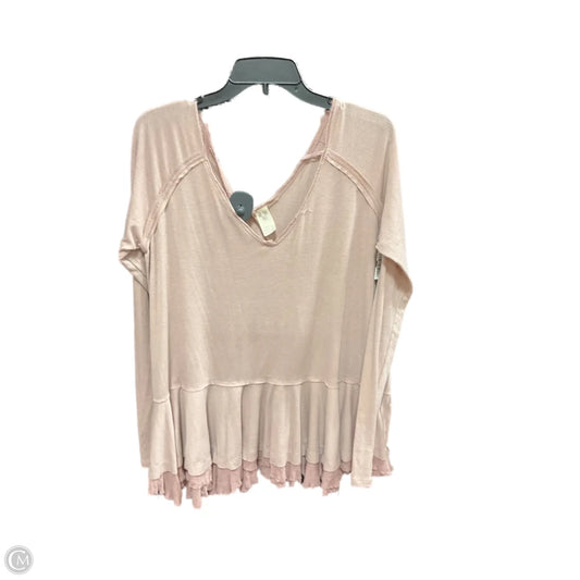 Top Long Sleeve By We The Free In Pink, Size: L