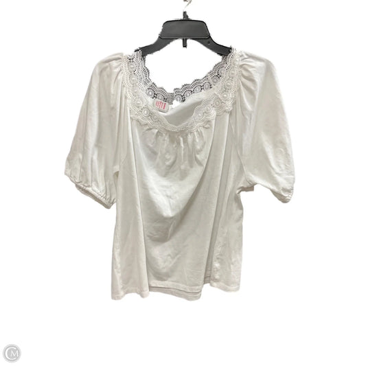 Top Short Sleeve By Talbots In Cream, Size: Xl