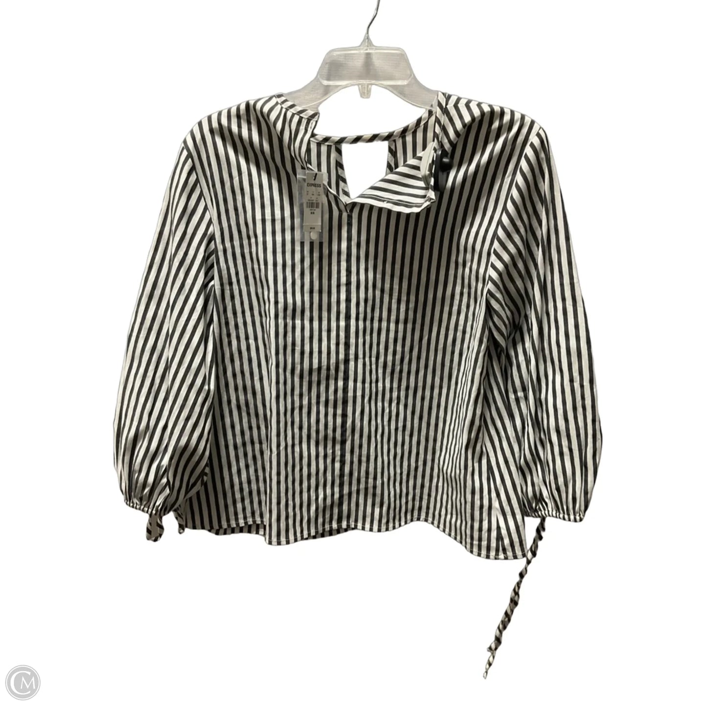 Top Long Sleeve By Express In Striped Pattern, Size: M