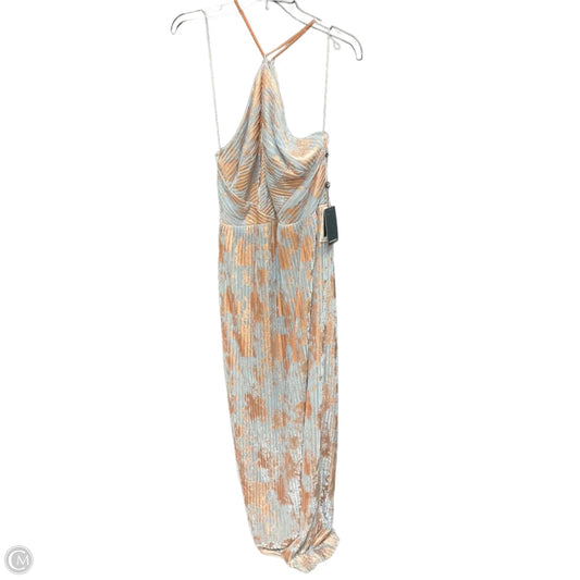 Dress Casual Midi By Adrianna Papell In Blue & Gold, Size: 10