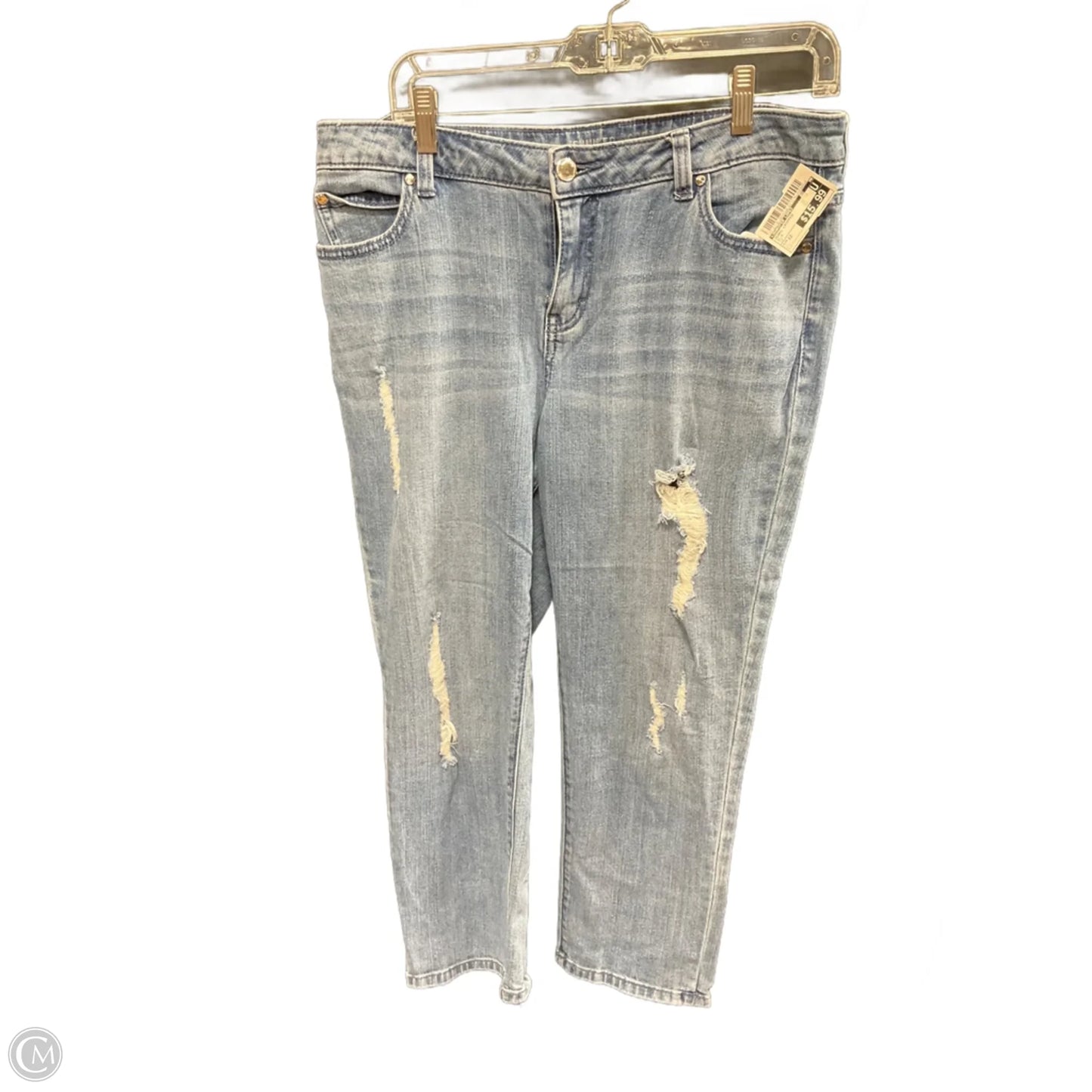 Jeans Cropped By Jennifer Lopez In Blue, Size: 12