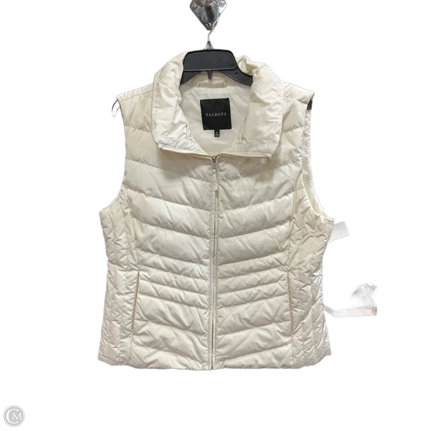 Vest Puffer & Quilted By Talbots In Cream, Size: Xl