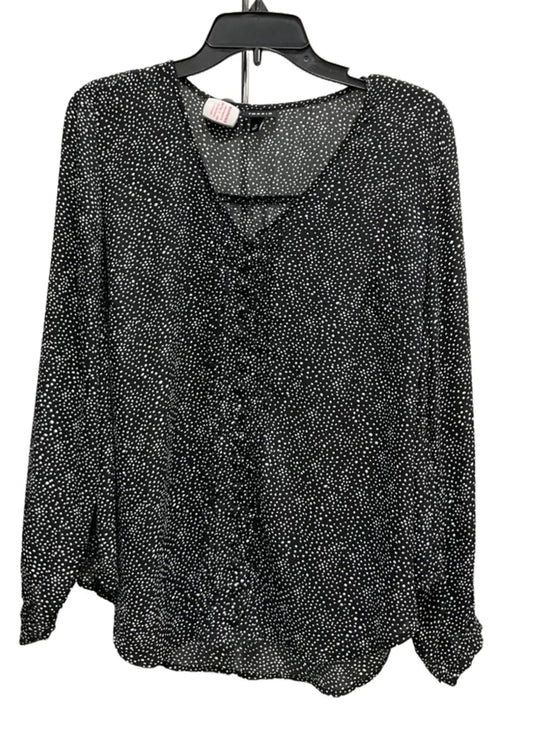 Top Long Sleeve By Torrid In Polkadot Pattern, Size: L