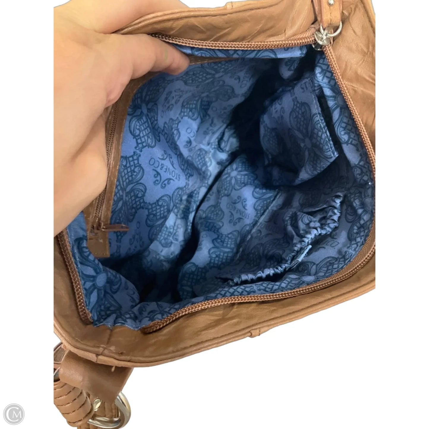 Handbag Leather By Stone Mountain, Size: Small