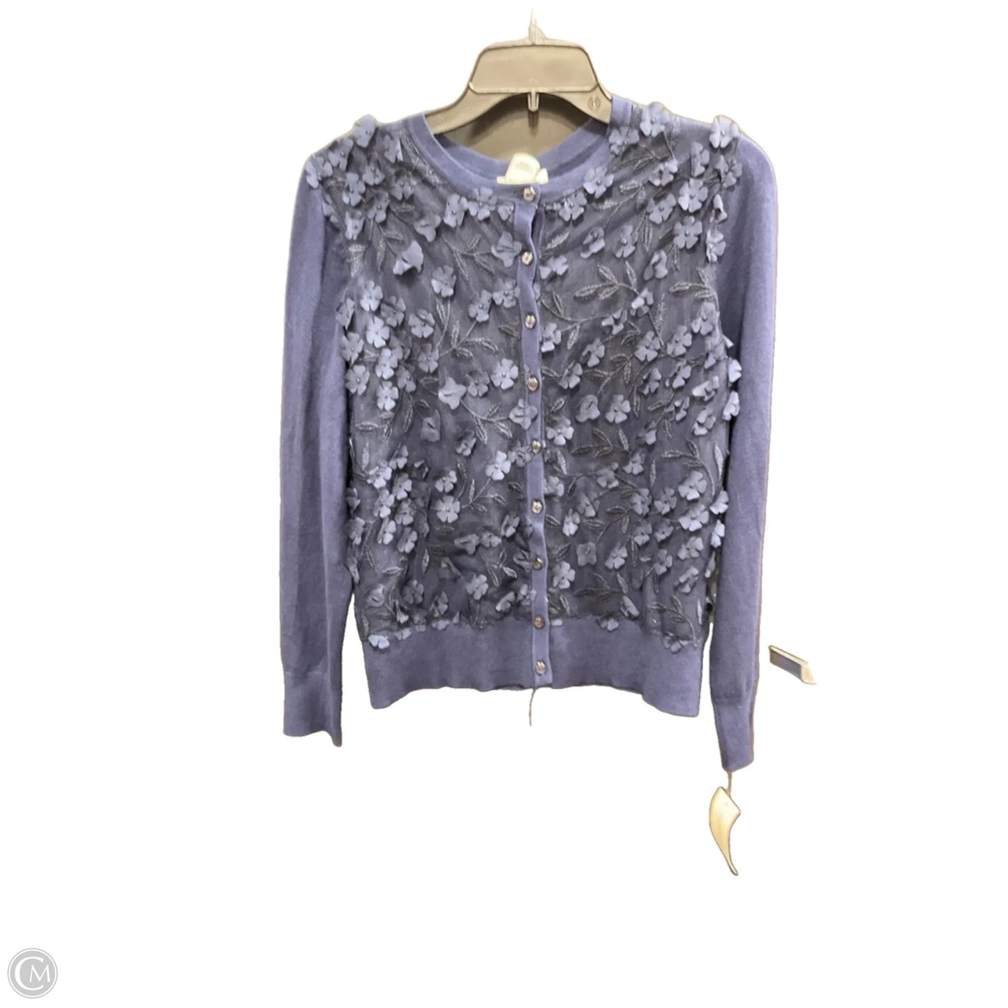 Sweater Cardigan By Charter Club In Blue, Size: M