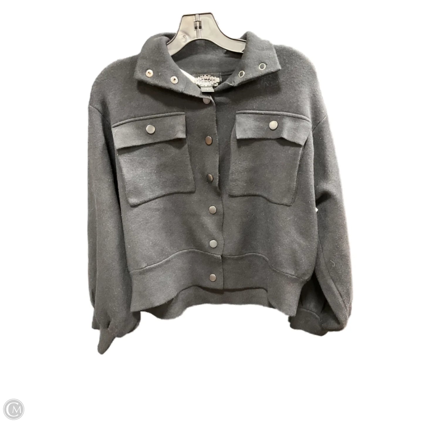 Jacket Shirt By Clothes Mentor In Black, Size: S