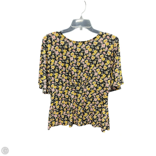 Top Short Sleeve By Banana Republic In Floral Print, Size: S