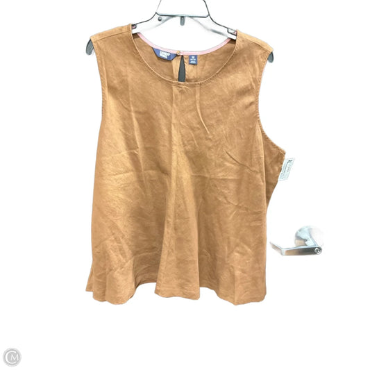 Top Sleeveless By Lands End In Brown, Size: 1x