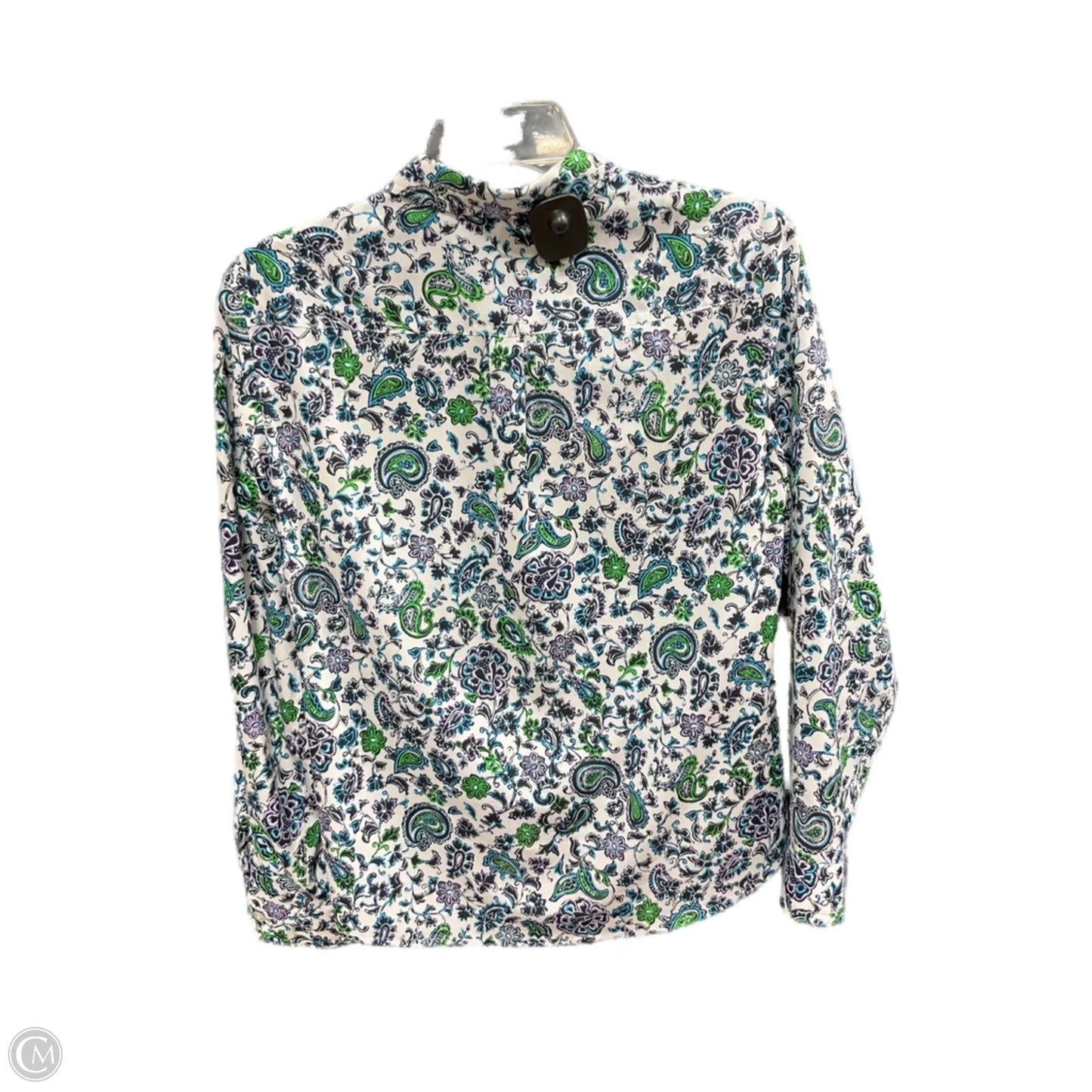 Blouse Long Sleeve By Jones New York In Blue & Green, Size: M