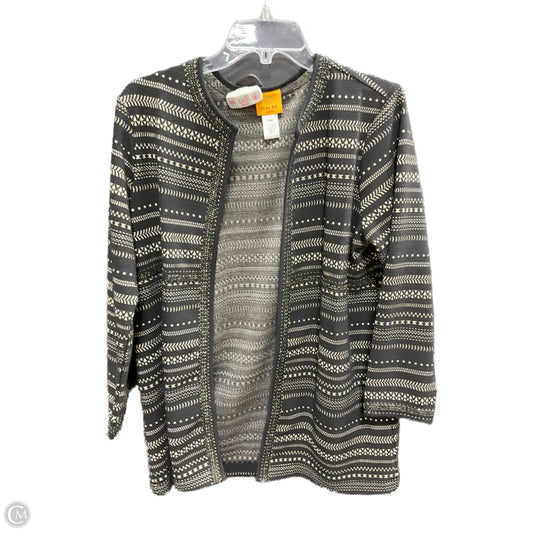 Sweater Cardigan By Ruby Rd In Black & Gold, Size: M