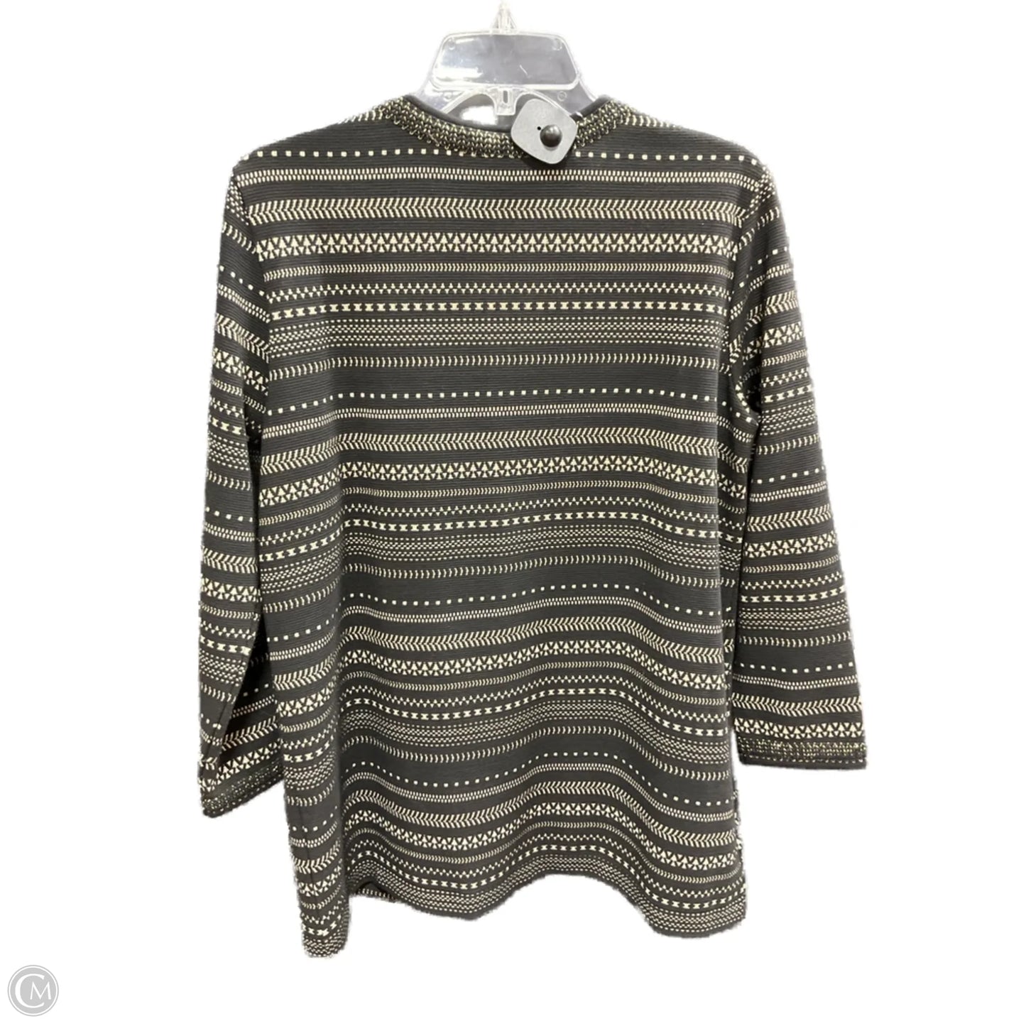 Sweater Cardigan By Ruby Rd In Black & Gold, Size: M