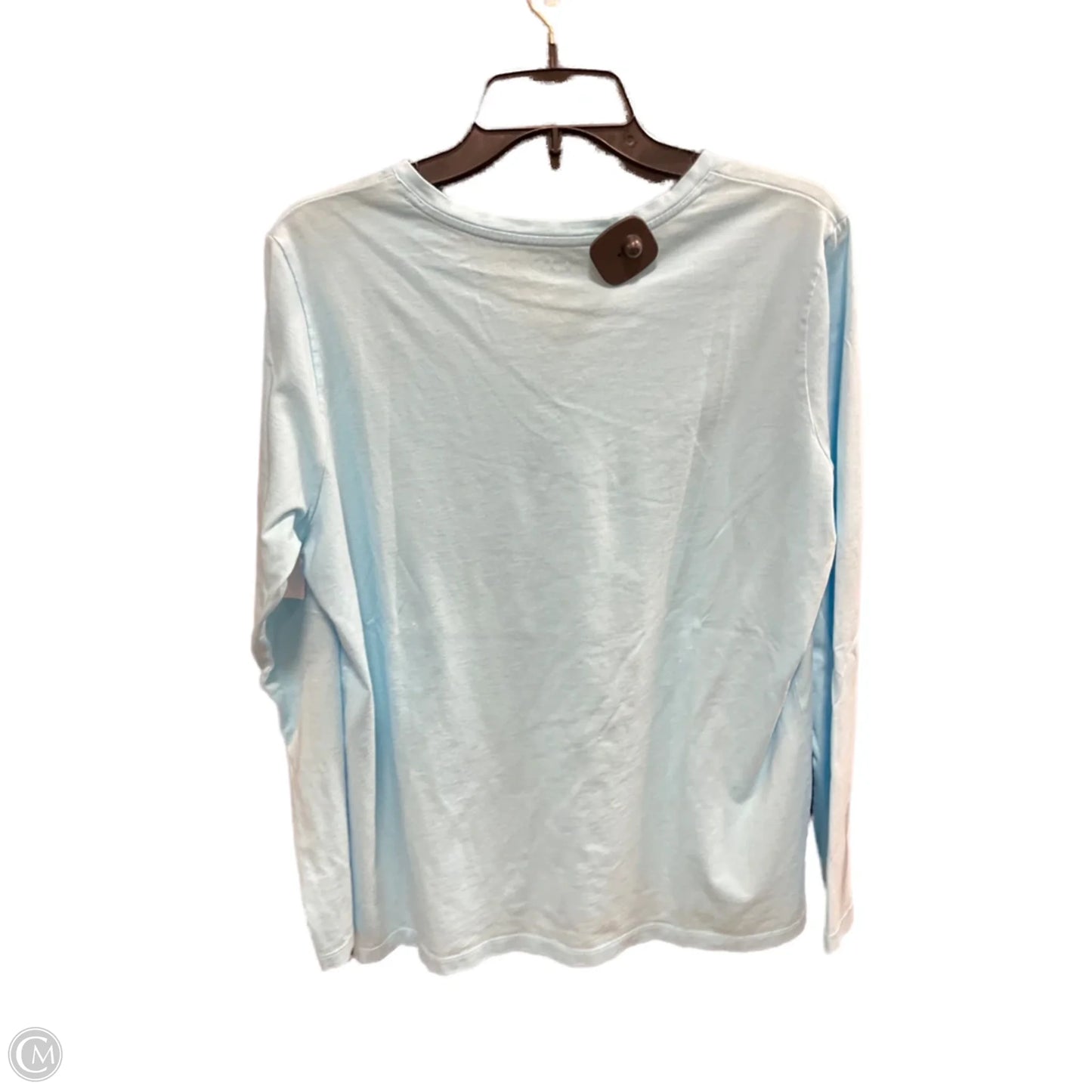 Top Long Sleeve By Lands End In Aqua, Size: L