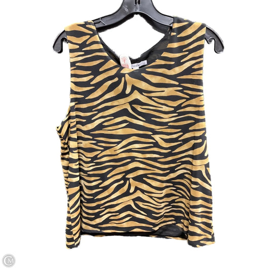 Top Sleeveless By Chicos In Zebra Print, Size: Xl
