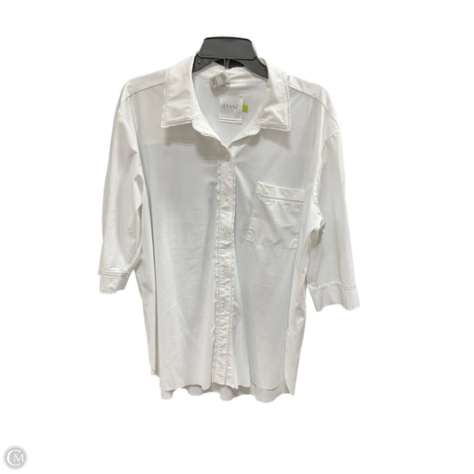 Blouse Long Sleeve By Lysse In White, Size: Xl